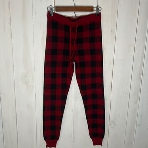 American Eagle Sweater Legging Ahh-mazingly Soft - S-Red Black Buffalo Plaid